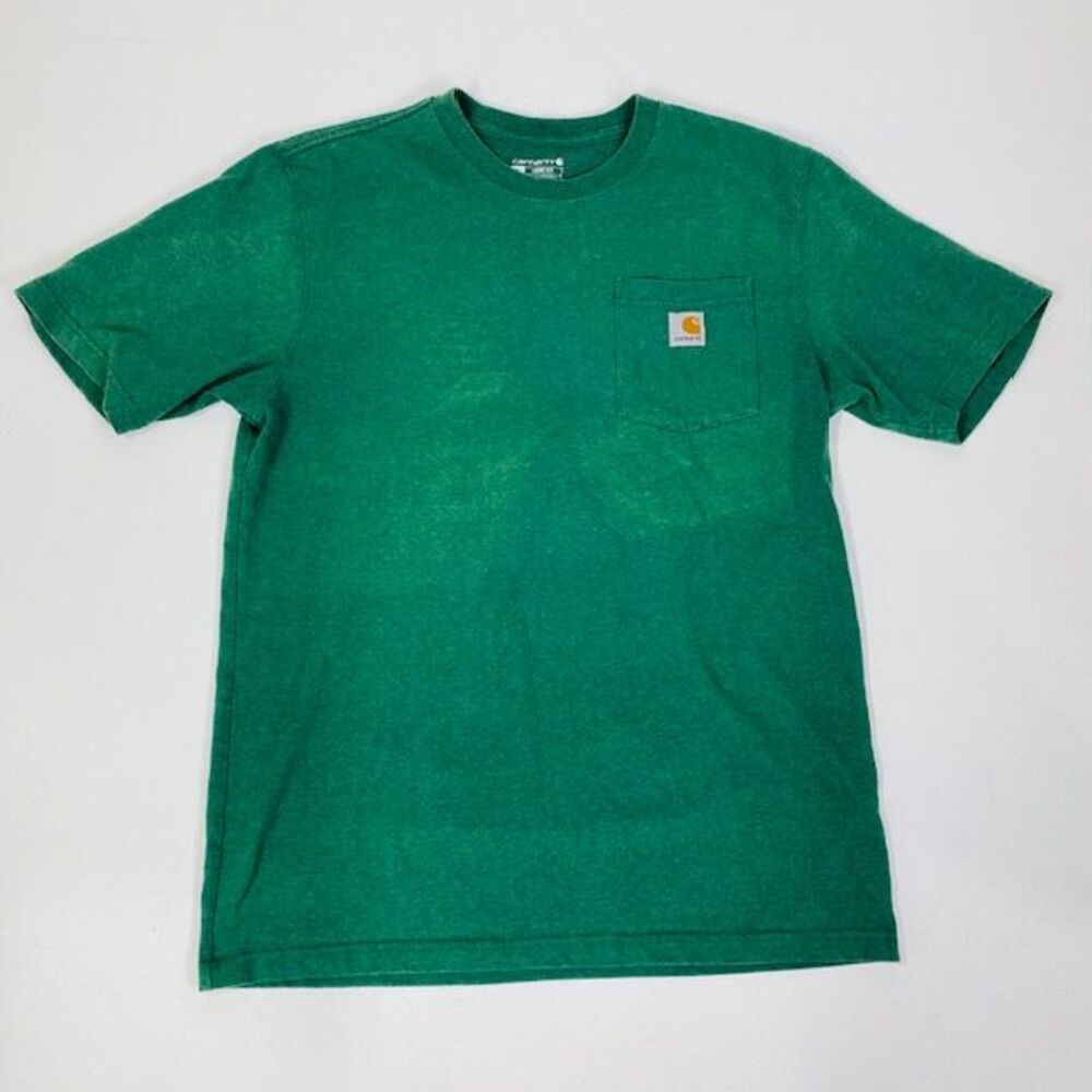 Carhartt Classic Green Pocket T-Shirt Workwear Basic Logo Tee Loose‎ Fit M